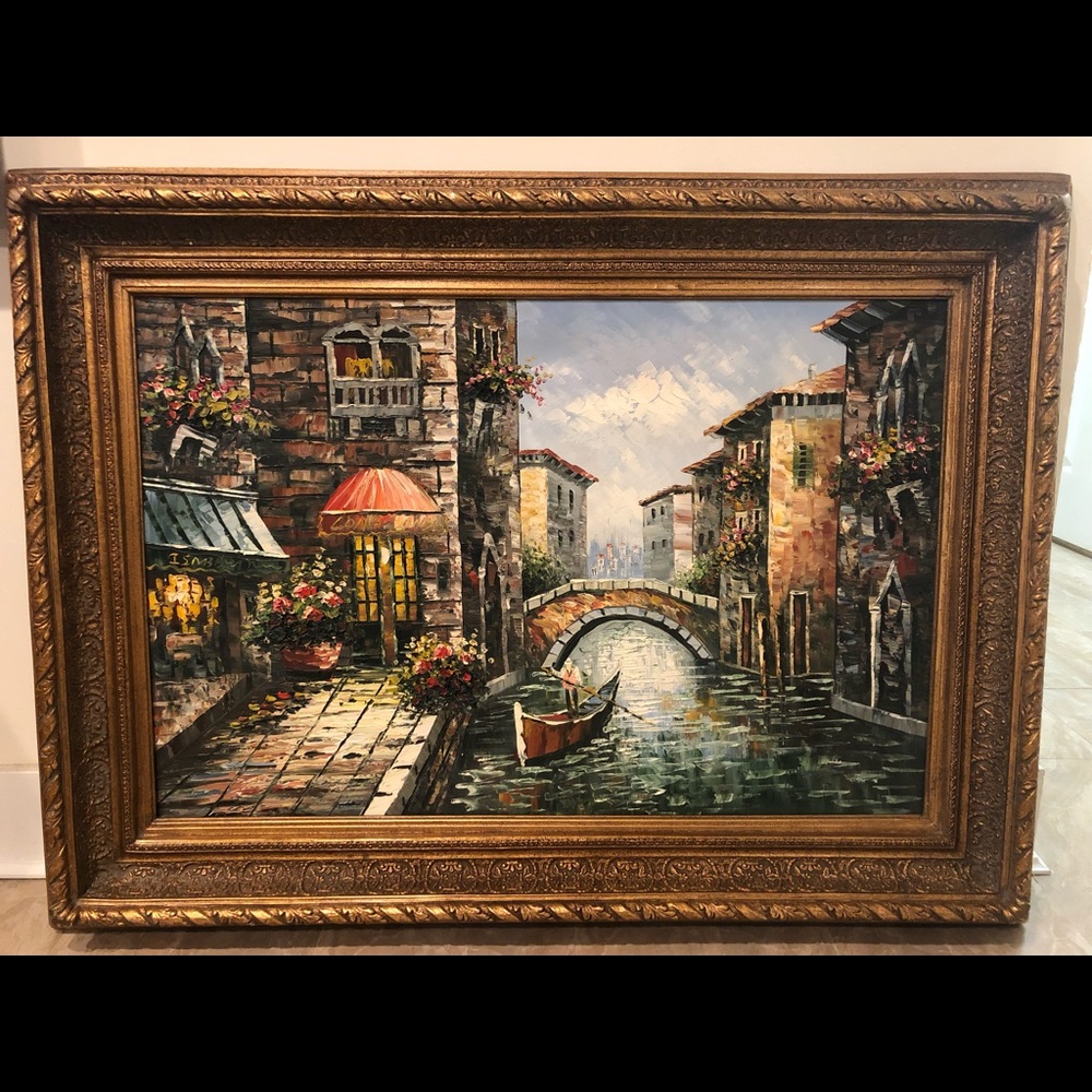Painting, hand made, with frame and vintage